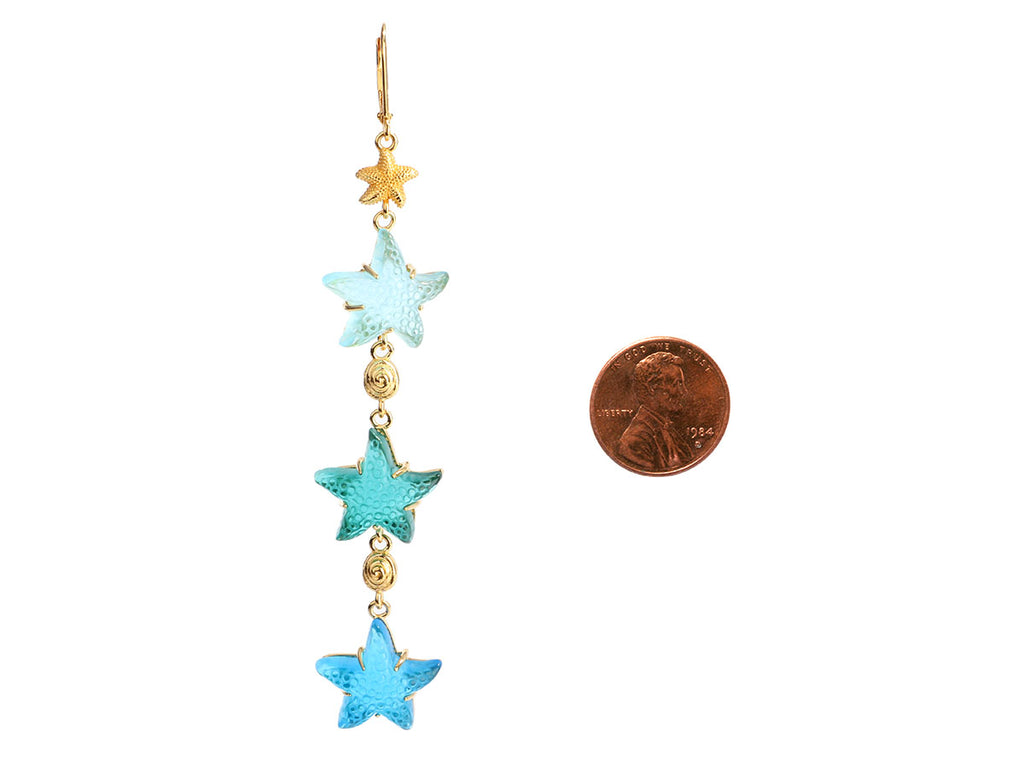 Tagliamonte 18K Gold-Plated Blue Starfish Pierced Drop Earrings