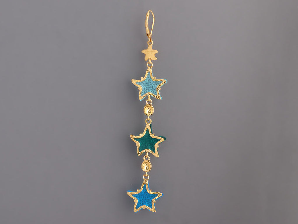 Tagliamonte 18K Gold-Plated Blue Starfish Pierced Drop Earrings