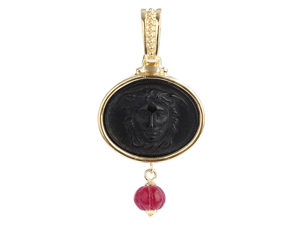 Tagliamonte 18K Gold-Plated Ruby Drop Cameo Pendant