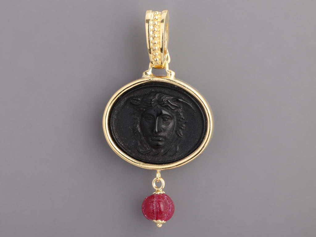 Tagliamonte 18K Gold-Plated Ruby Drop Cameo Pendant