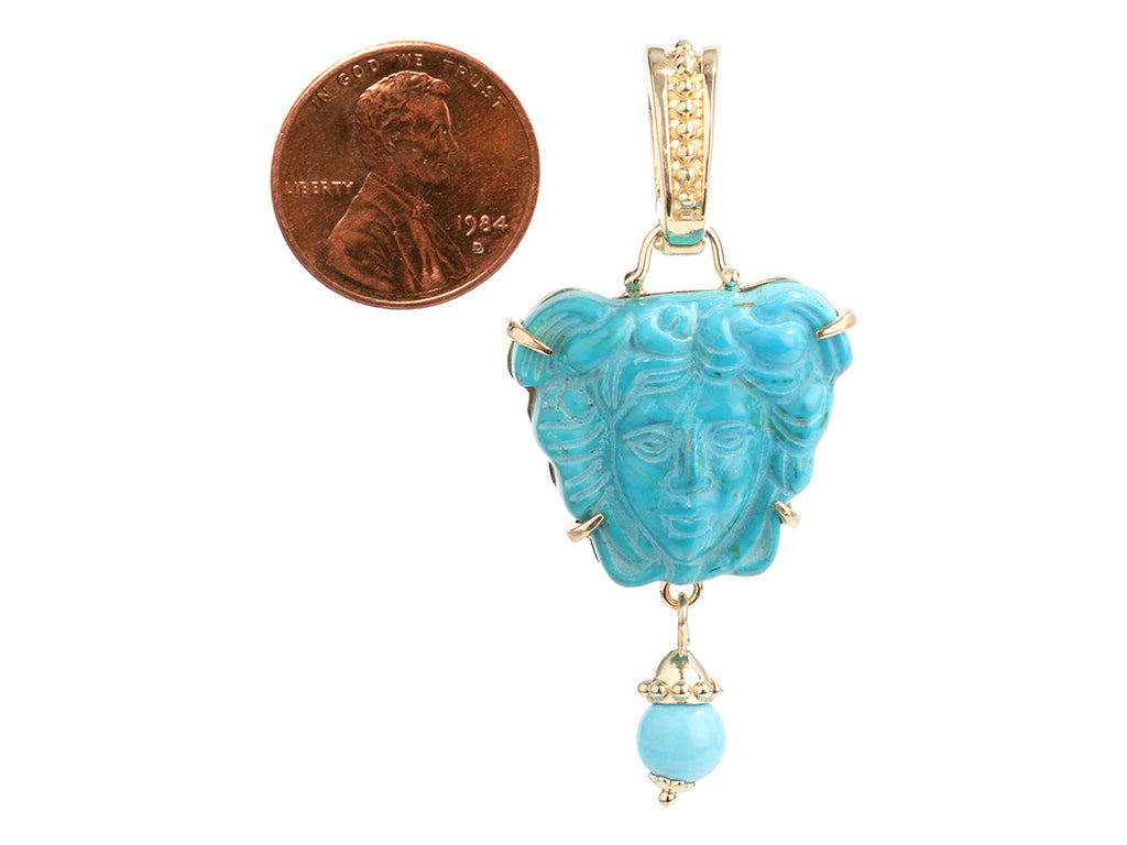 Tagliamonte 18K Yellow Gold-Plated Turquoise Cameo Pendant