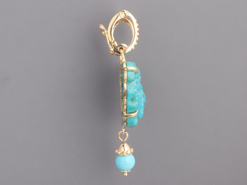 Tagliamonte 18K Yellow Gold-Plated Turquoise Cameo Pendant