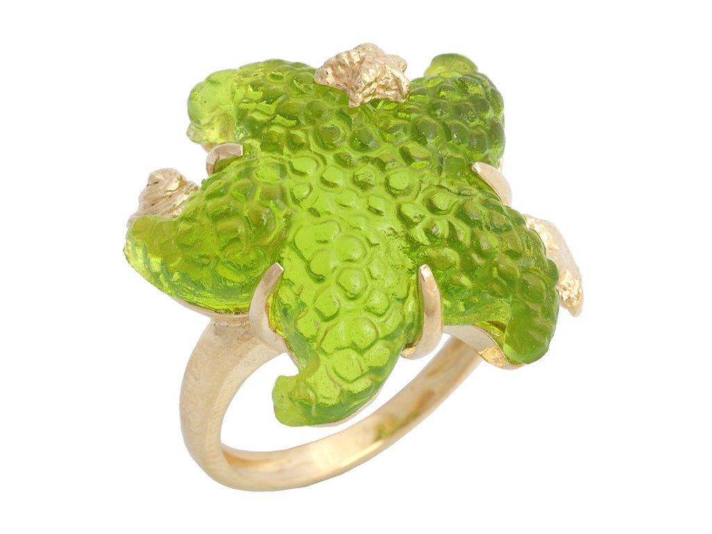 Tagliamonte 18K Gold-Plated Green Venetian Glass Starfish Ring
