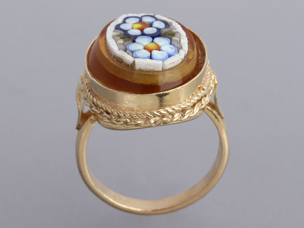 Tagliamonte 18K Yellow Gold-Plated Micromosaic Venetian Glass Ring