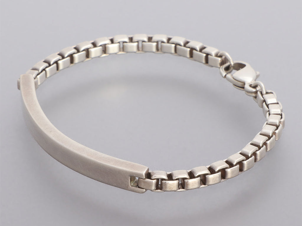 Tiffany & Co. Sterling Silver Box Chain ID Bracelet