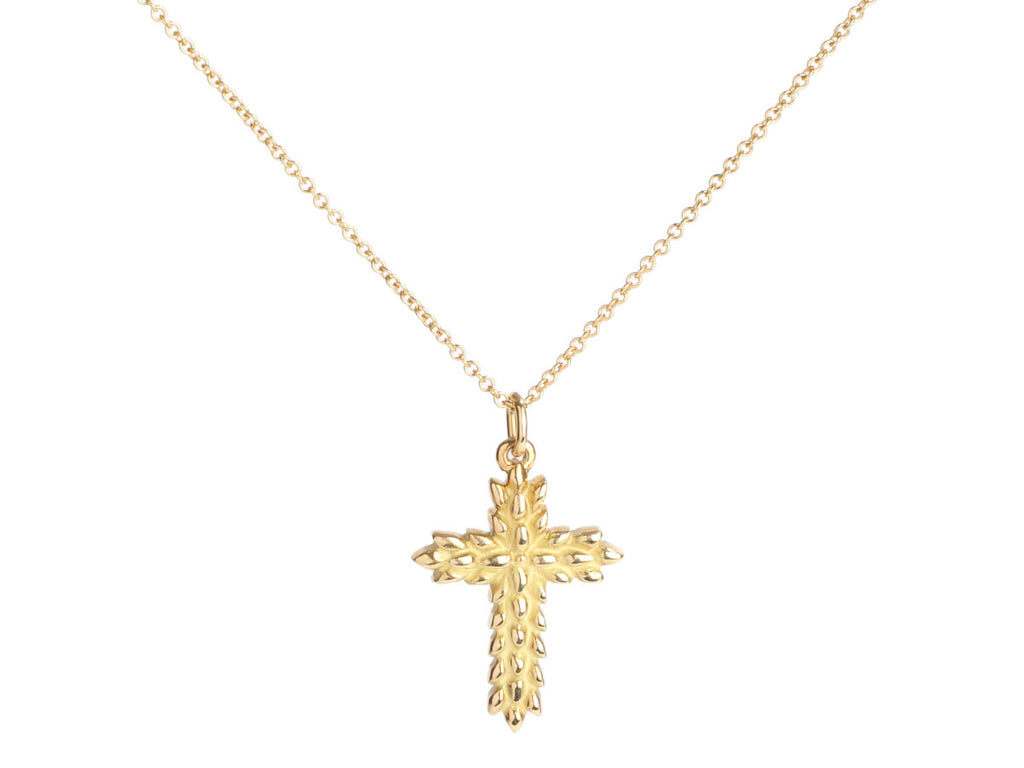 Tiffany & Co. Vintage 18K Yellow Gold Cross Pendant Necklace