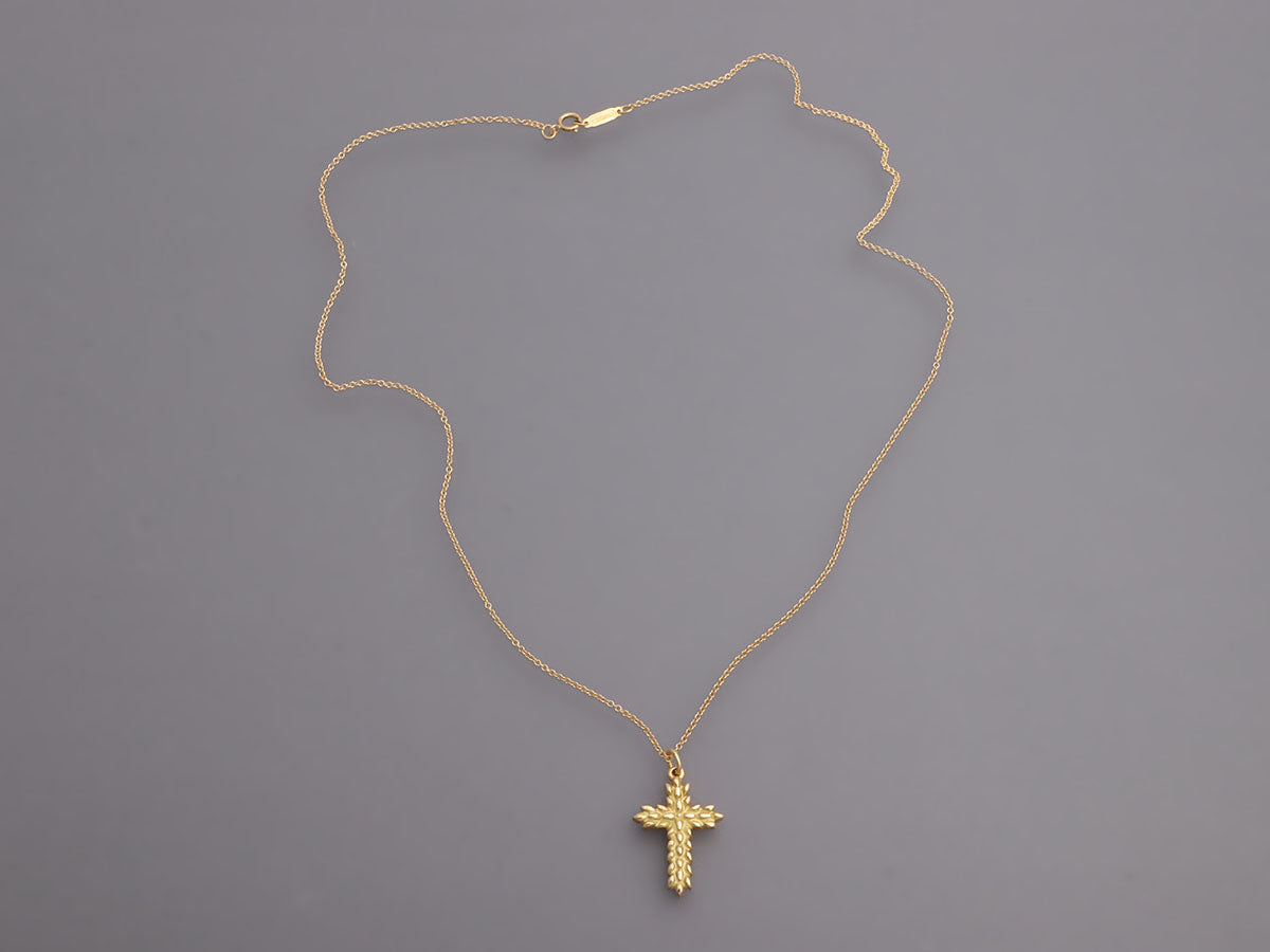 18K gold diamond cross pendant - Michael John Jewelry