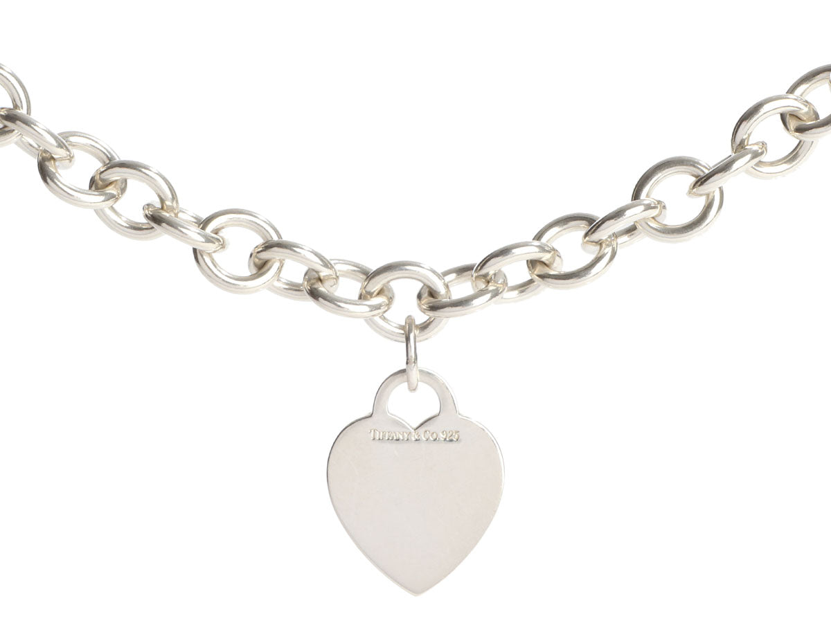Tiffany & Co. .925 Sterling Silver Engravable Blank Heart Tag Necklace 16