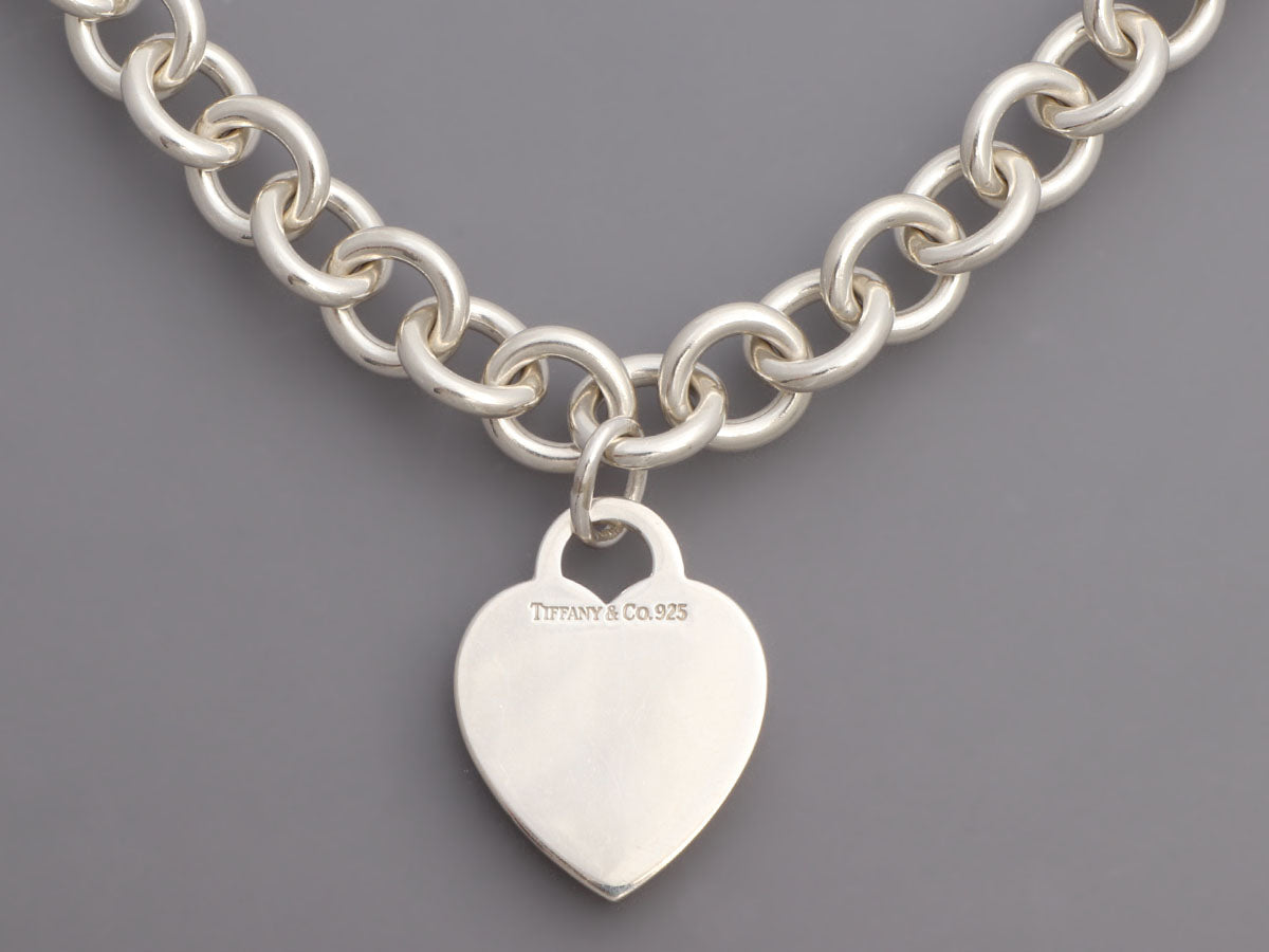 Tiffany & Co Sterling Silver Return to Heart Tag Necklace 925 Used No Box |  PLB FIP UM