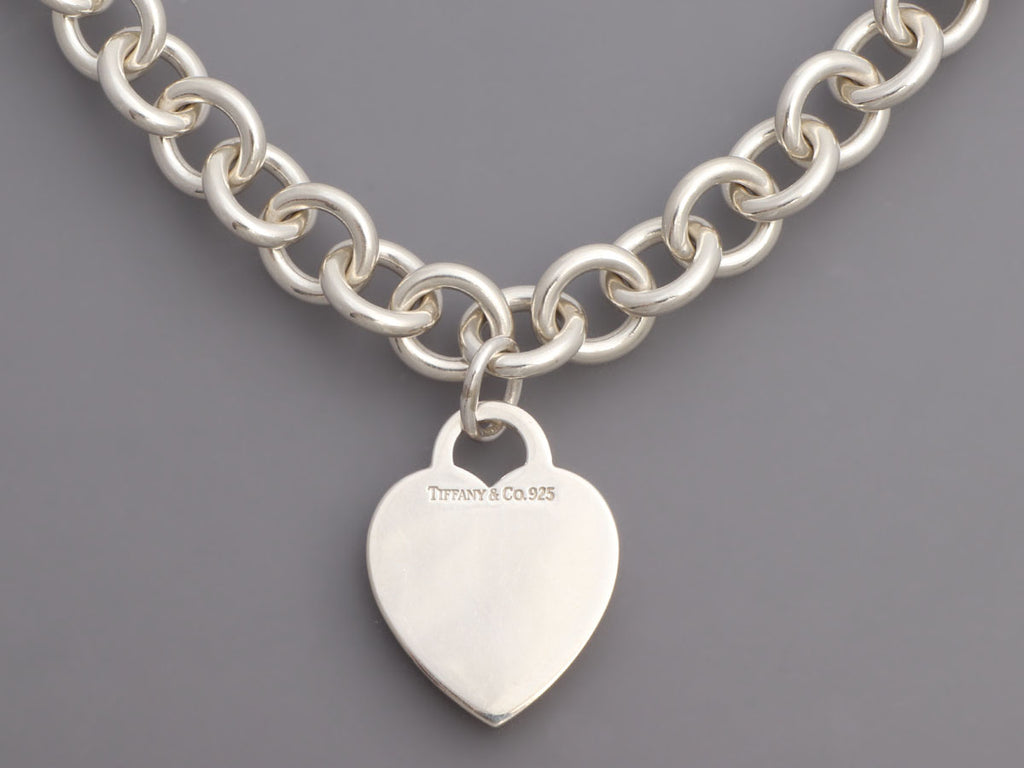Tiffany & Co. Sterling Silver Engravable Heart Tag Necklace