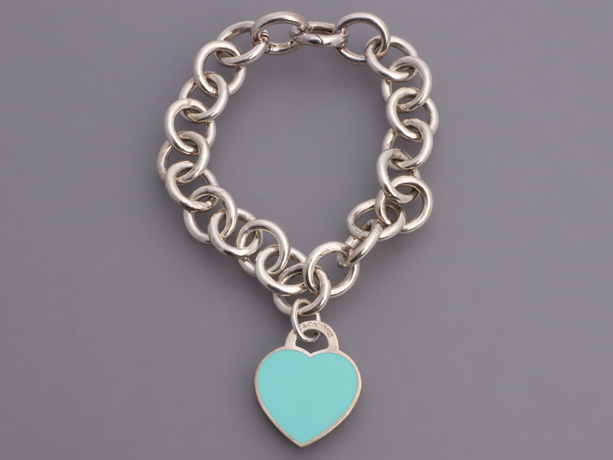 Tiffany Blue Heart Tag Bead Bracelet  Sheer Room