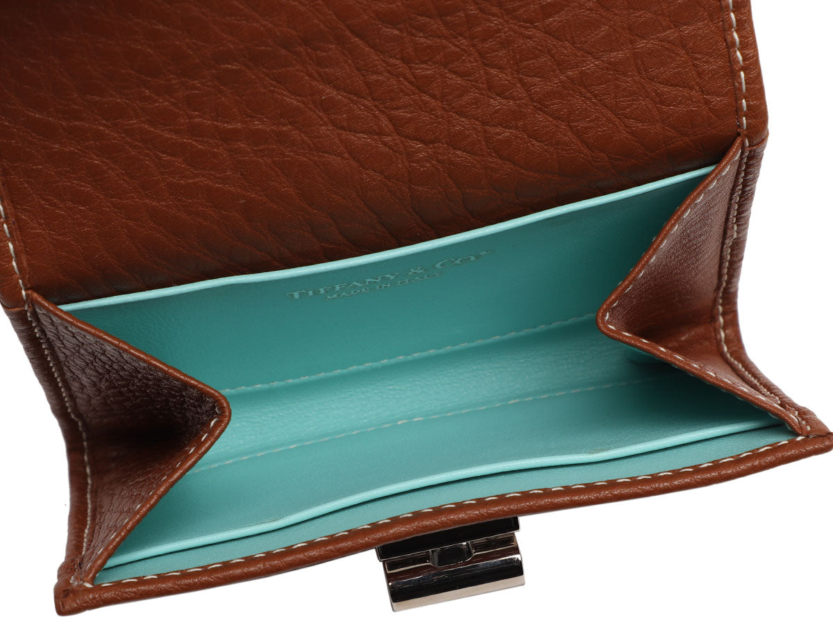 Tiffany & Co. Brown Compact Turn-Lock Wallet - Ann's Fabulous