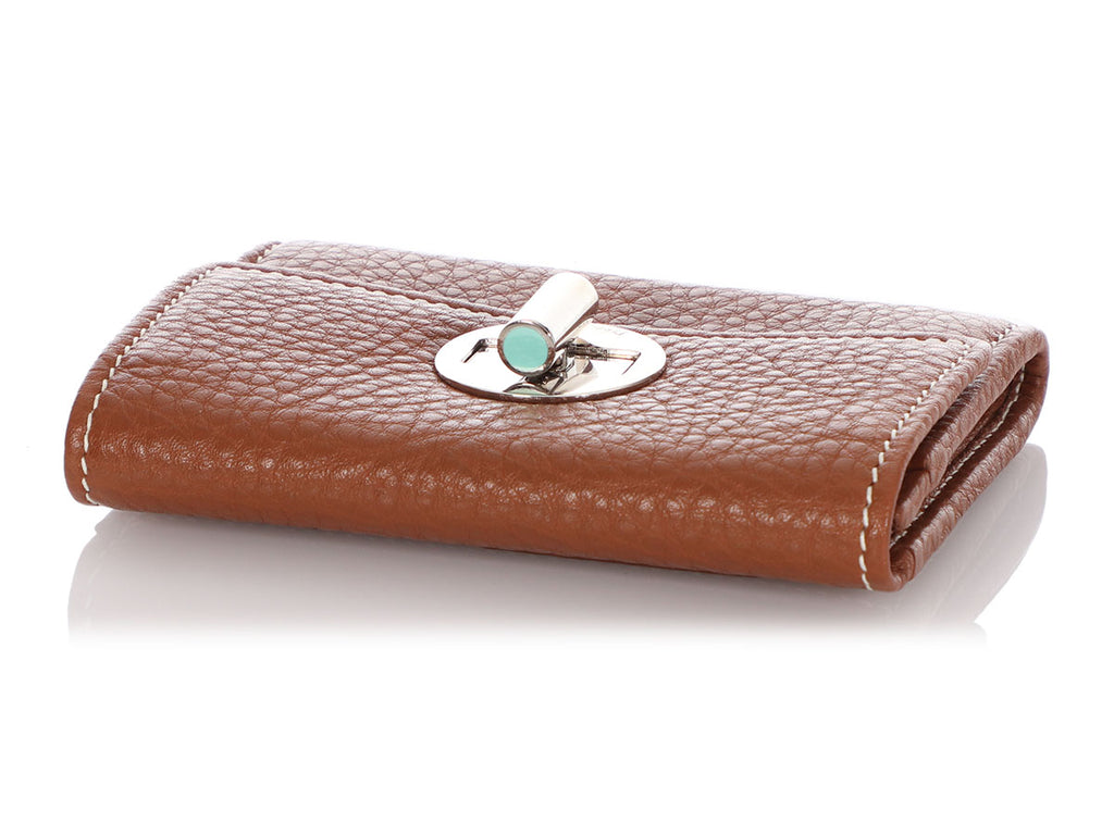 Tiffany & Co. Brown Compact Turn-Lock Wallet