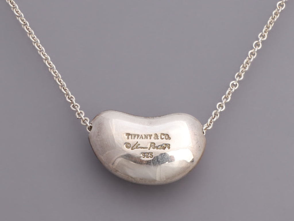 Tiffany & Co. Sterling Silver Elsa Peretti Bean Pendant Necklace