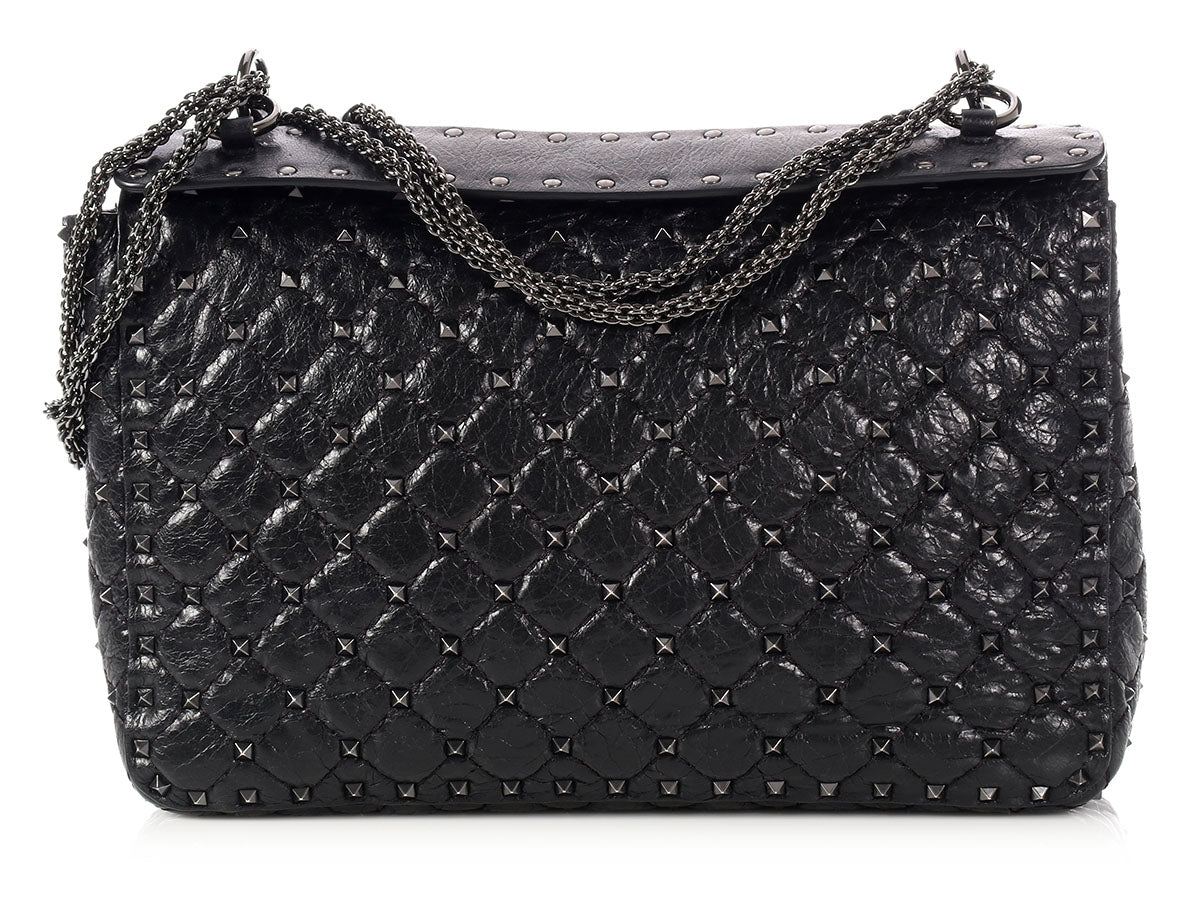 Valentino Womens Black Patent Bigs Crossbody Bag