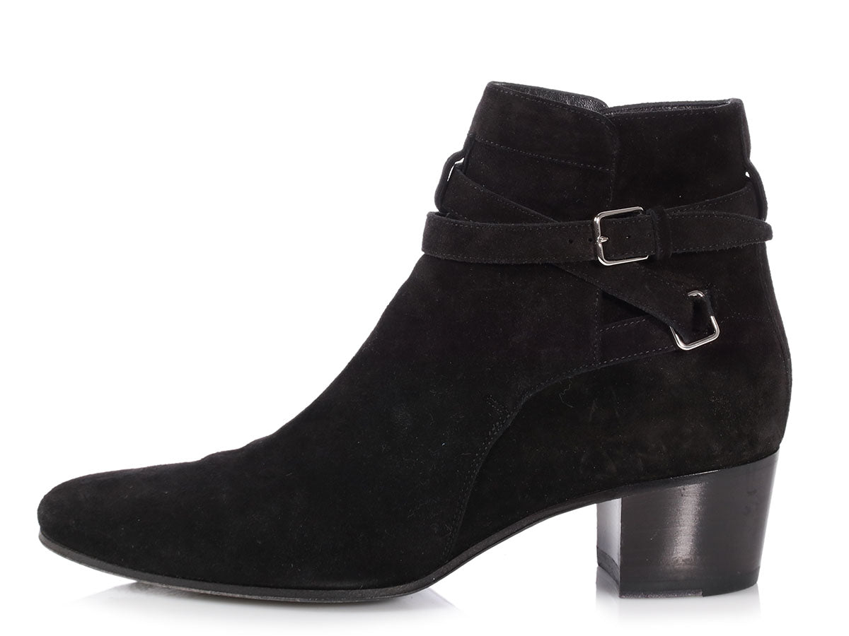 Saint Laurent Black Suede Blake Jodhpur Ankle Boots Ann's