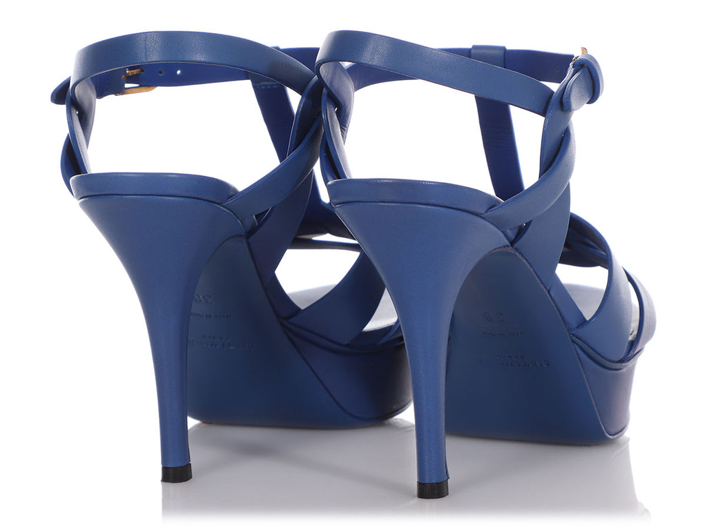 Saint Laurent Blue Tribute Platform Sandals