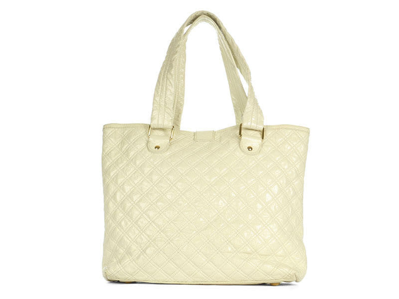 Marc Jacobs Cream Quilted Patent Tote