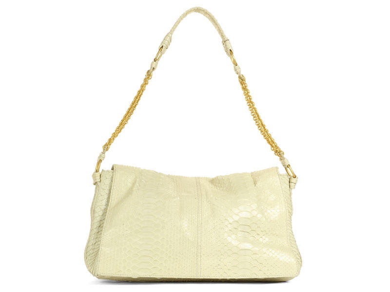 Bottega Veneta Cream Python Shoulder Bag