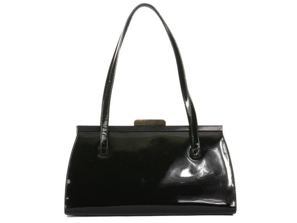 Ferragamo Black Patent Bag - Ann's Fabulous Closeouts