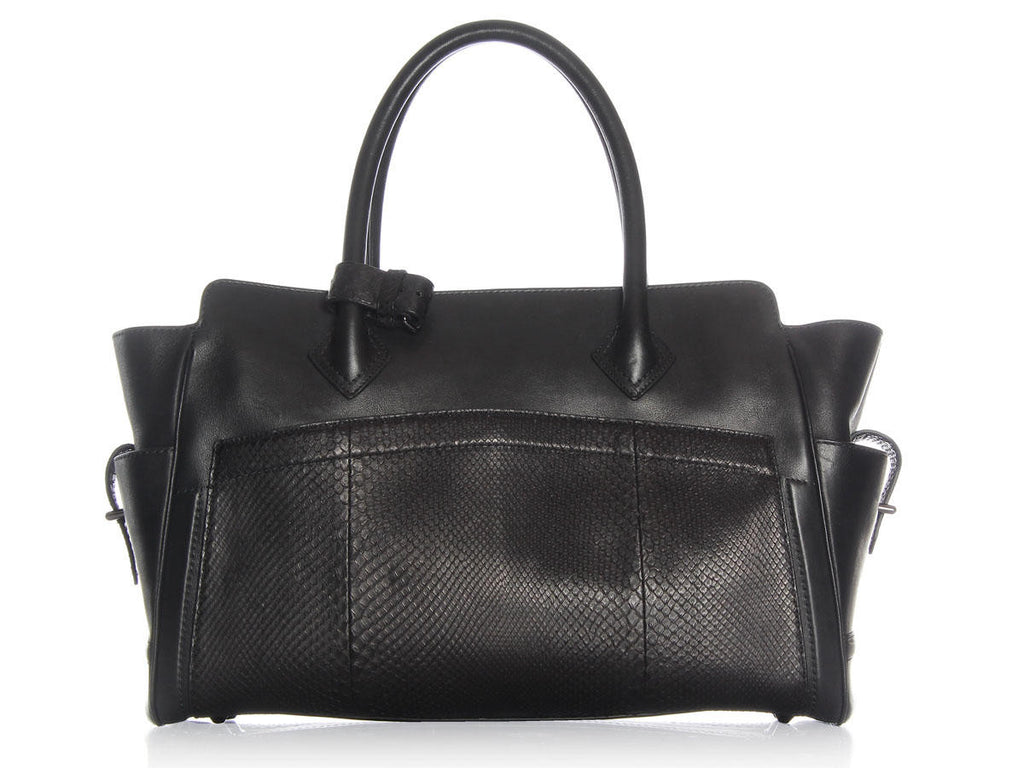 Reed Krakoff  Black Leather and Python 210 Tote 1