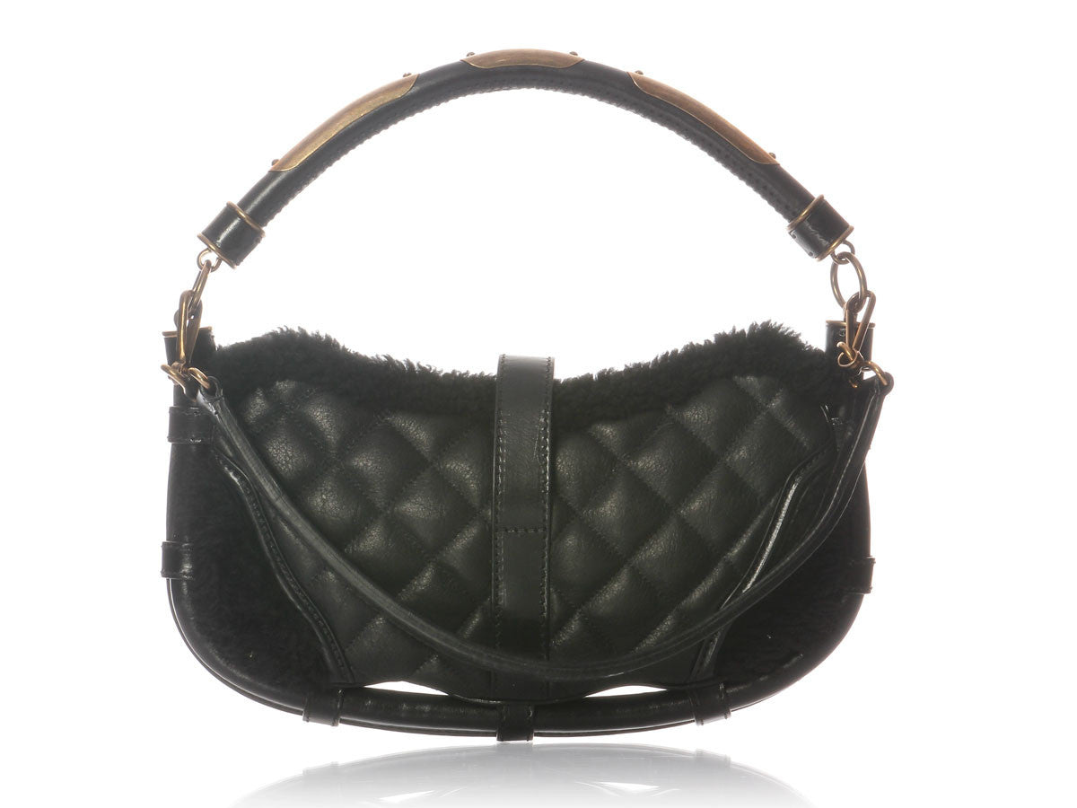 Burberry Women's Black Textured Leather Clutch Shoulder Bag