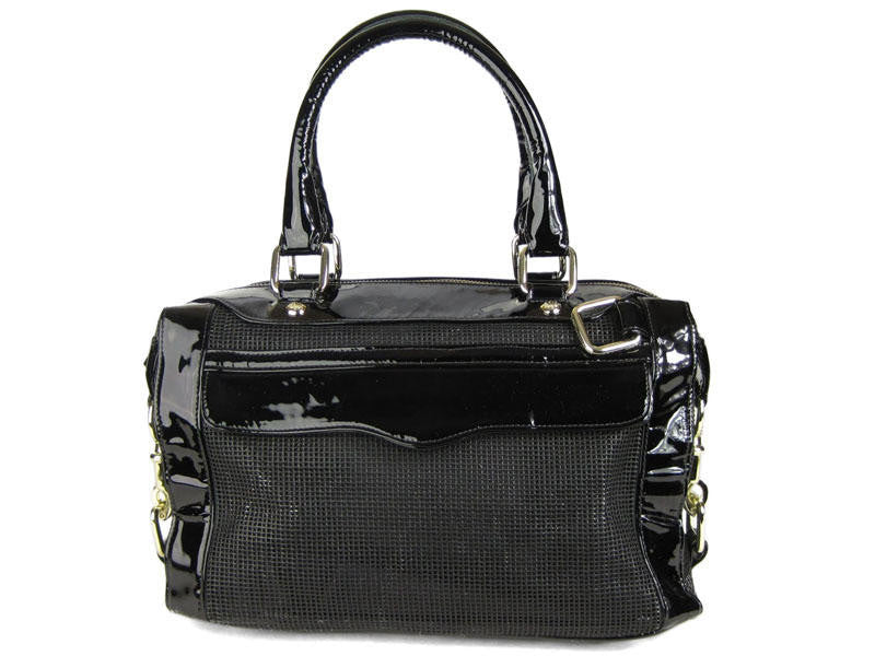 Rebecca Minkoff Black Patent and Mesh Mini Morning After
