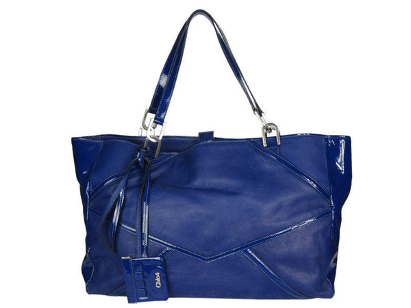 Chloé  Blue Oversized Leather Tote