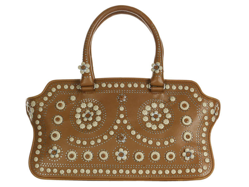 Luxury Flower Embossed Handbag Fashion Genuine Leather Tote - Temu