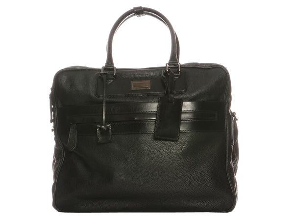 Burberry Black Leather Suitcase