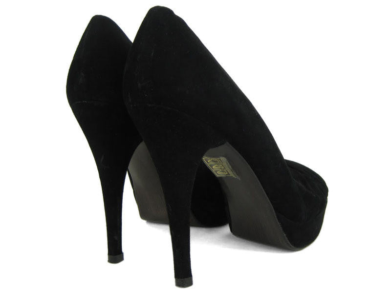 Lodi High Heel Black Suede Court Shoes | Shop online @ Nozomi