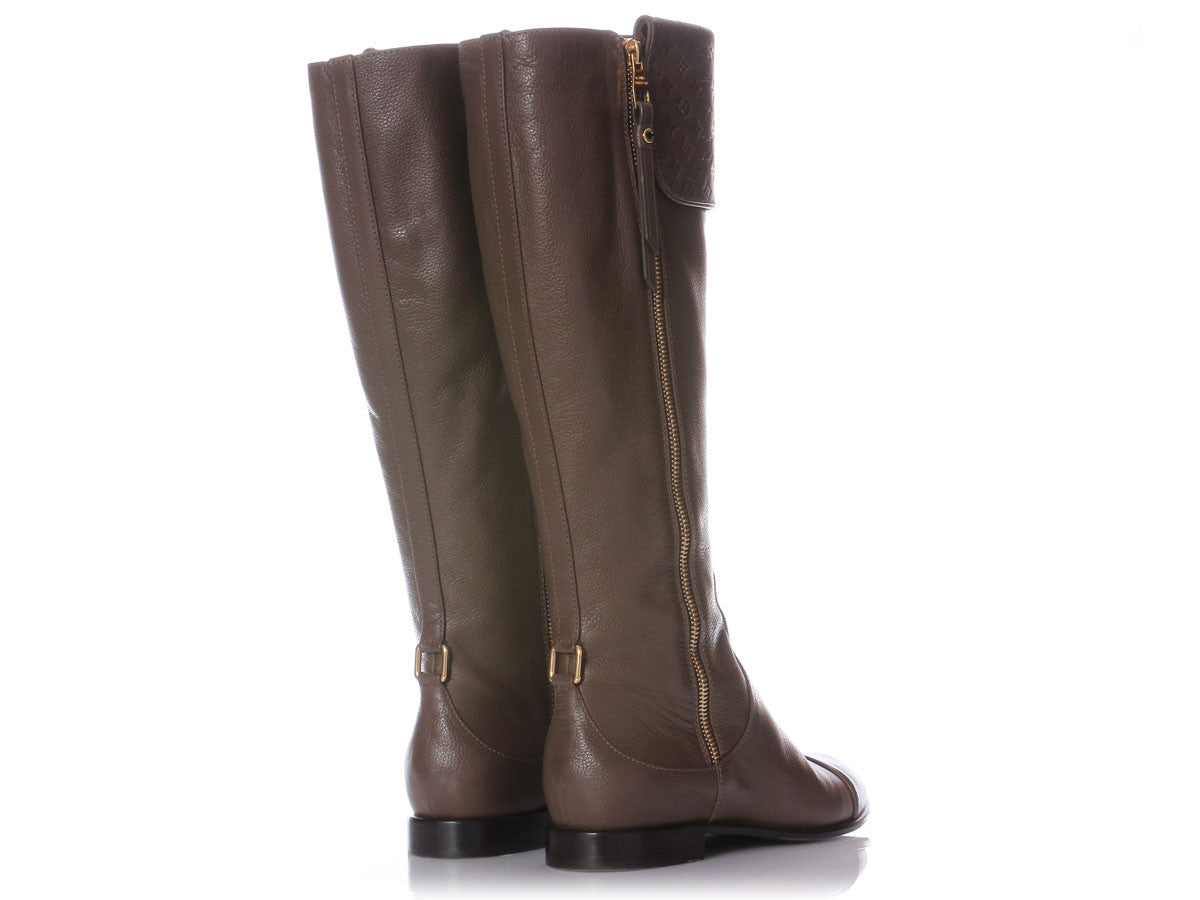 Louis Vuitton Brown Inspired Boots - Ann's Fabulous Closeouts