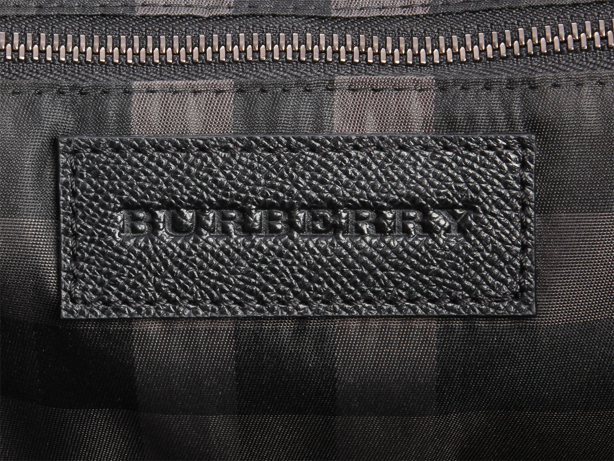 Black white Logo-print leather-trim nylon cross-body bag, Burberry