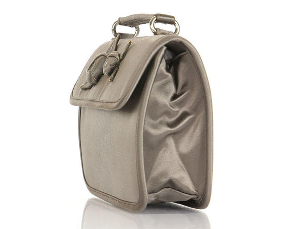 Prada Gray Satin Evening Bag