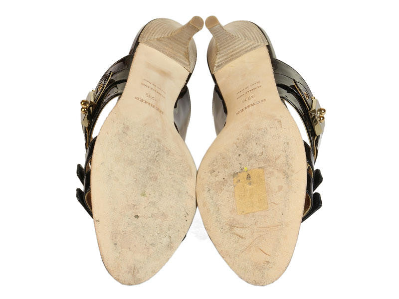 Hermès Black Patent Sandals