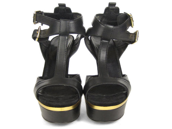 Gucci Black Iman T-Strap Platform Sandals