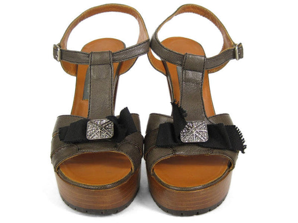 Lanvin Taupe Platform Sandals